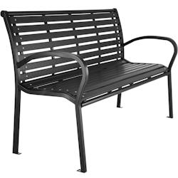 Helloshop26 - Banc de jardin meuble acier laqué 126 cm noir 2208150 - 3000126991302_0