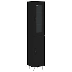 HELLOSHOP26 - Buffet bahut commode armoire meuble de rangement organisateur cuisine salle de séjour salon haut 34,5 x 34 x 180 cm bois d'ingénierie_0