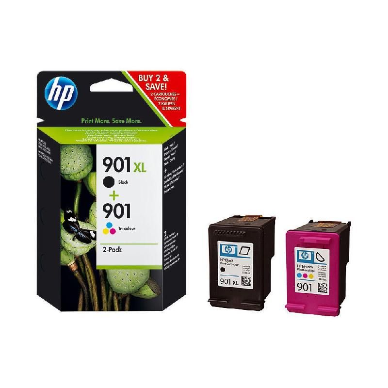 HEWLETT PACKARD CARTOUCHE D'ENCRE 901XL (SD519AE) - PACK DE 2 - GRANDE CAPACITÉ - COULEUR: NOIR (LOT DE 2 CARTOUCHES)