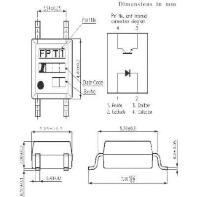 OPTOCOUPLEUR ISOCOM COMPONENTS IS121 CMS 4 BROCHES MODÈLE PHOTOTRANSISTOR / SIMPLE