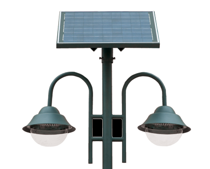 Lampadaire solaire de jardin double lanterne - 12w - 3.5m - he-g400d_0