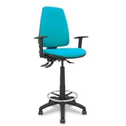 Piqueras y Crespo Taburete Elche S bali verde turquesa brazos regulables - bleu multi-matériau T14ASB39B10RN_0