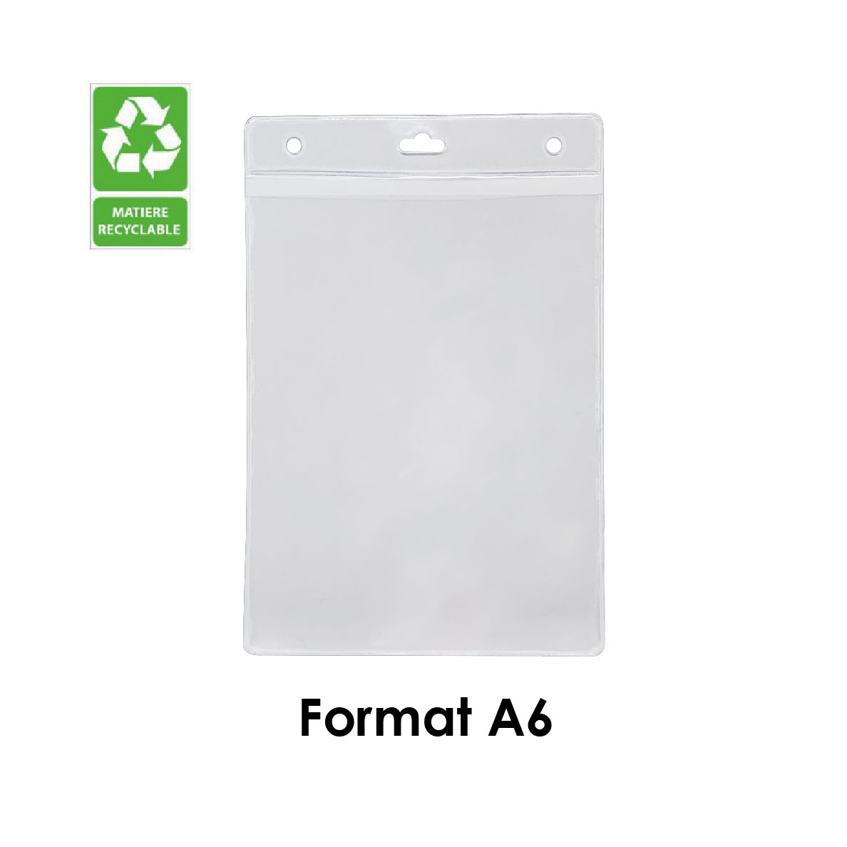 Porte-badge souple transparent - Grand format A6/A5 pour événements et salons_0