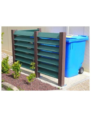 Cache-conteneurs recyclé - Challenv - 3 bacs 4 roues - Fabrication française - Garantie 15 ans_0