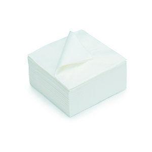 Serviettes de table jetables double épaisseur gaufrées 33 x 33 cm - Blanc - Lot de 100_0