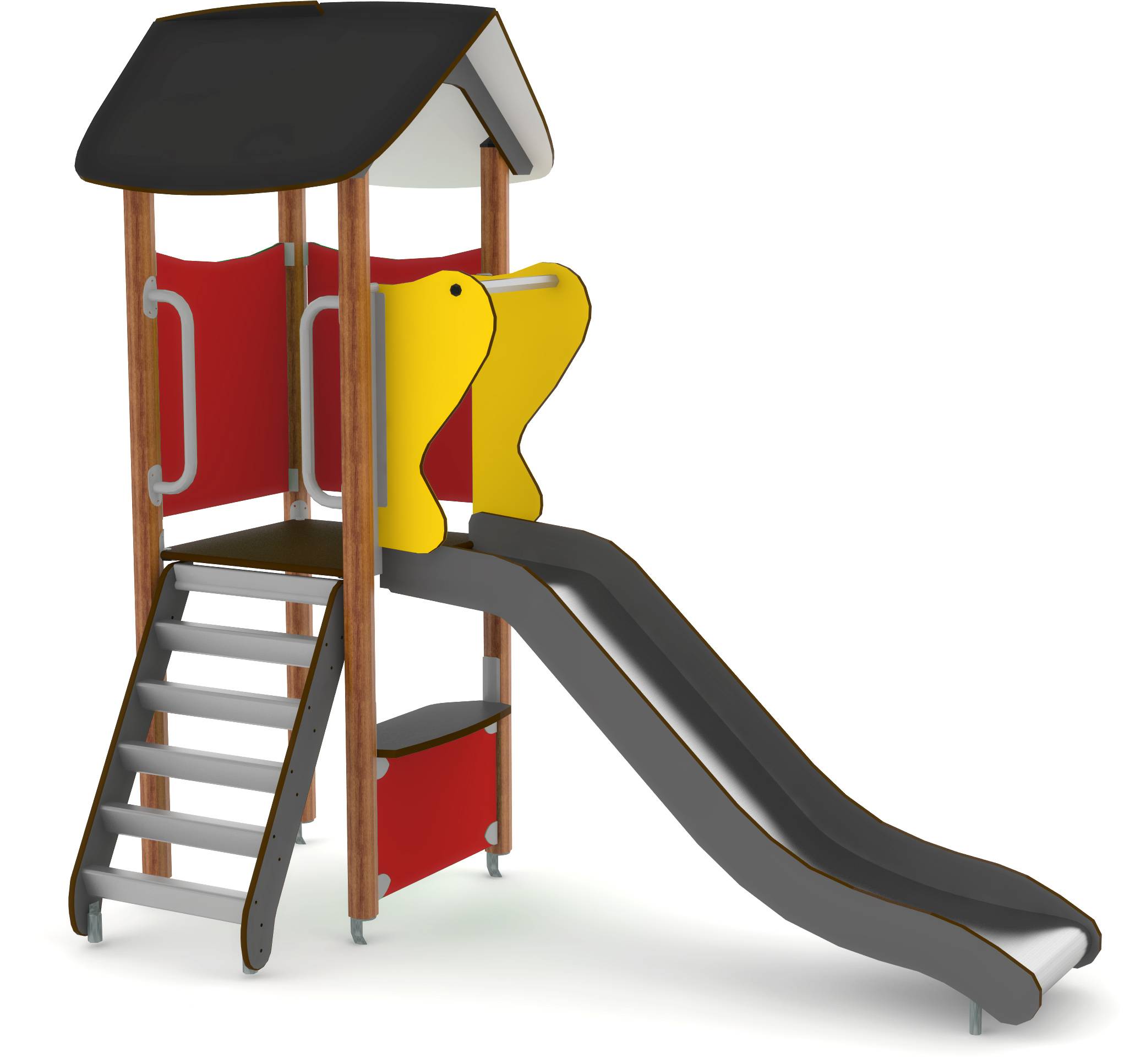 Structure multi-jeux 3 à 5 ans - Unimini Faltow - 8046361 - Hags - Poteaux bois et panneaux HPL_0