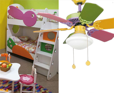 Ventilateur De Plafond Pour Chambres D Enfants Avec Lampe Baby Pastel