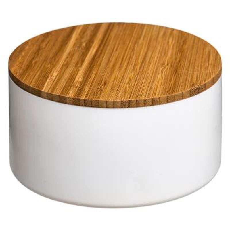 Boîte de rangement à couvercle Natureo 13 cm blanc avec miroir intégré - Paris Prix_0