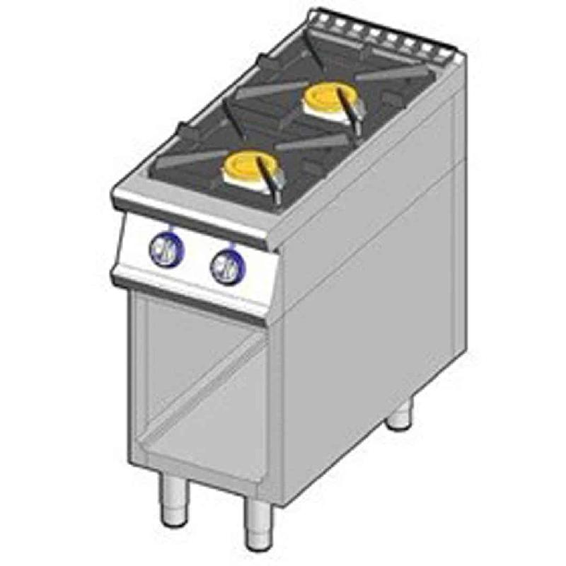Cuisinière à gaz 2 feux vifs sur baie libre puissance augmentée , allumage piezzo_0