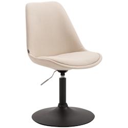 Décoshop26 - Chaise de salle à manger x1 pivotante hauteur réglable en tissu crème et pied trompette en métal noir 10_0003769 - noir 3000251758252_0