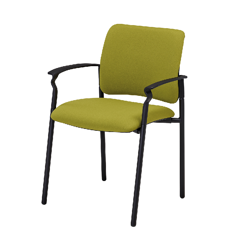 Fauteuil multi-usages Equal - Empilable par 4 - Piétement en acier époxy noir Ø25 mm - Accoudoirs en polypropylène_0