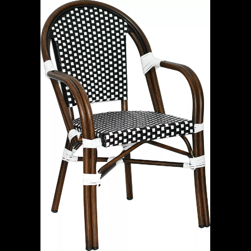 Fauteuil CHATILLON - aluminium rotin tressage nylon - extérieur bistrot terrasse_0