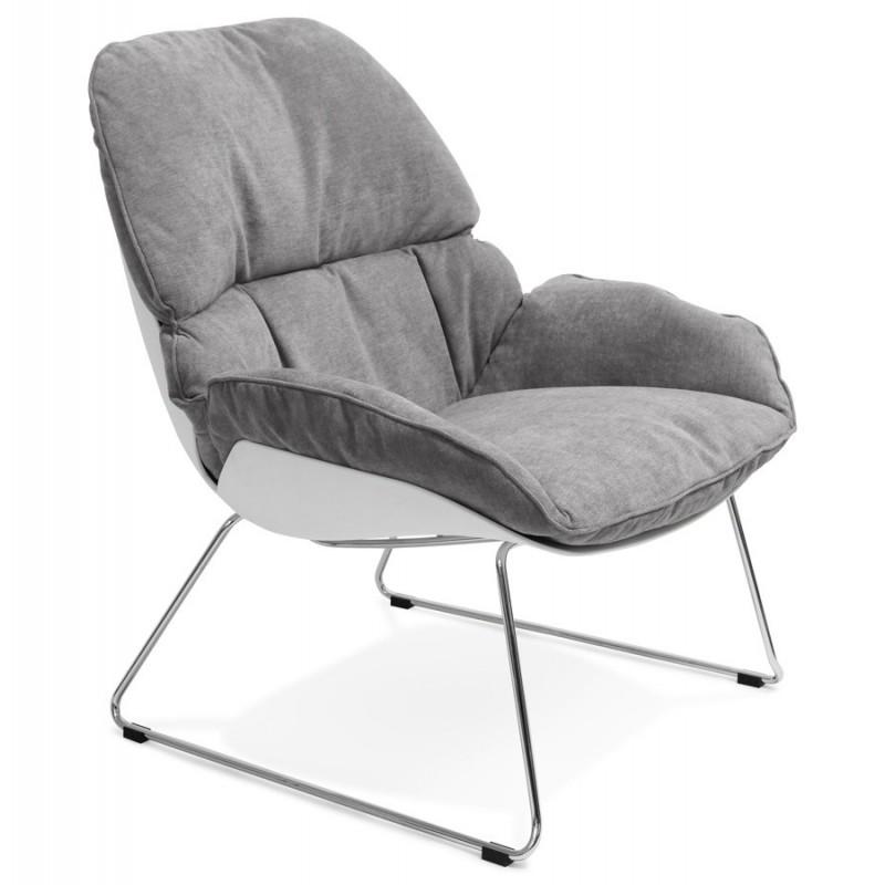 FAUTEUIL DESIGN EN TISSU YOUNA 85CM GRIS CLAIR - PARIS PRIX_0