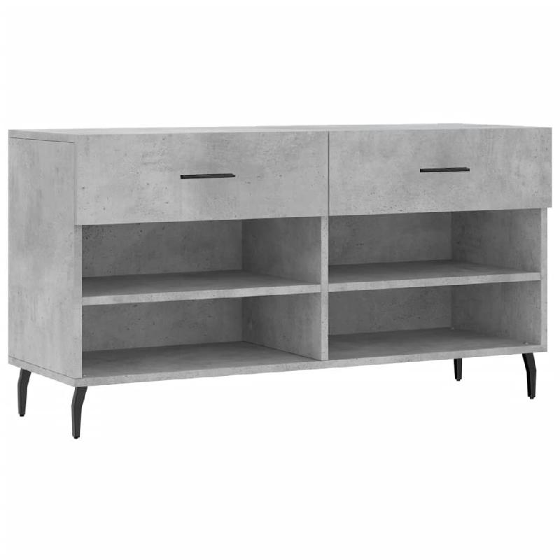 Helloshop26 - Banc à chaussures bottes commode étagère meuble entrée rangement 102 x 35 x 55 cm bois d'ingénierie gris 02_0022969 - gris Bois mas_0