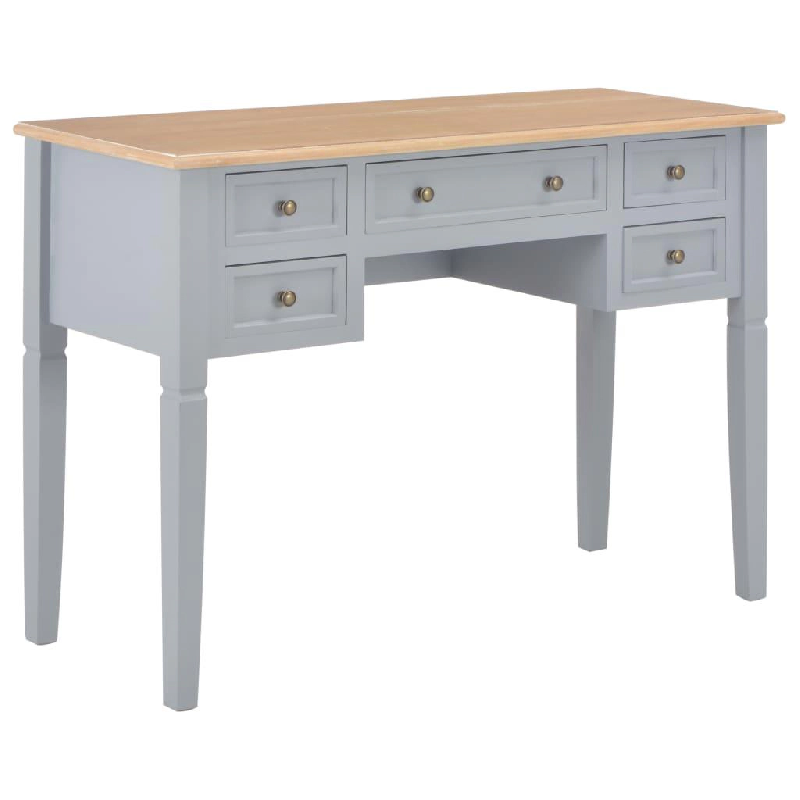 Helloshop26 - Bureau table meuble travail informatique gris 109,5 cm bois 0502121 - 3002297753772_0