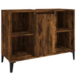 Helloshop26 - Meuble d'évier sous lavabo salle de bain 80 x 33 x 60 cm bois d'ingénierie marron 02_0006821 - 3000370424632_0
