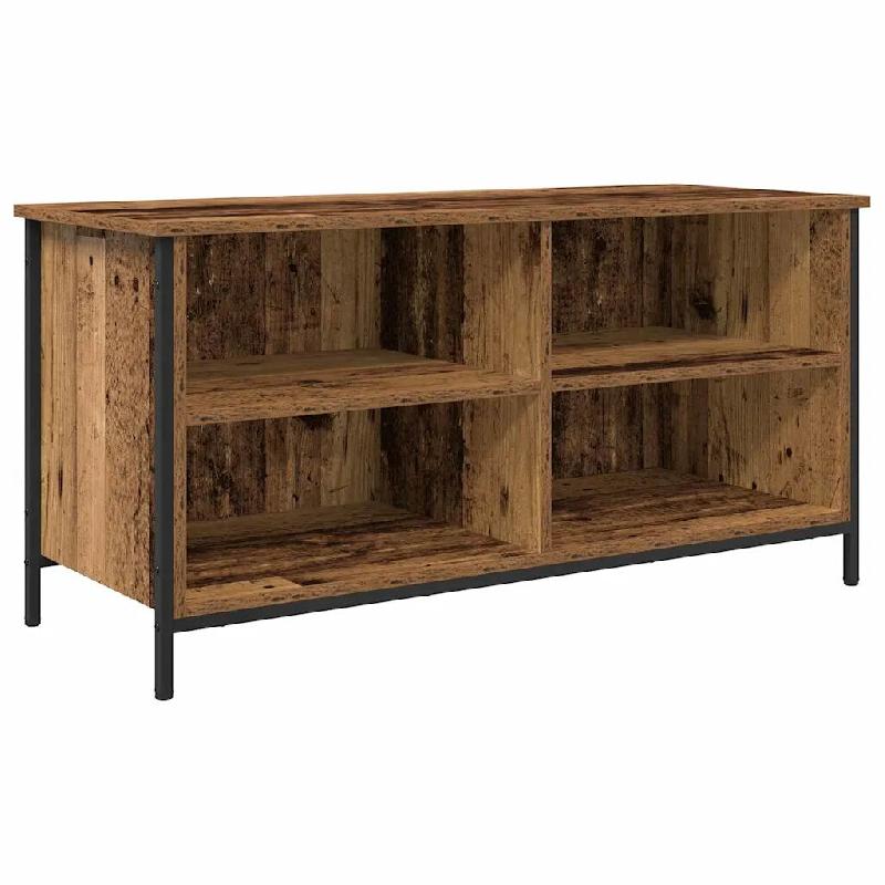 Helloshop26 - Meuble TV moderne minimaliste rangement 100 x 40 x 50 cm en bois d'ingénierie bois ancien 02_0052748 - métal 3000237571042_0