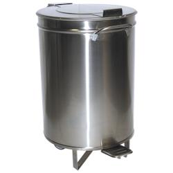 Lioninox Poubelle inox 60 l avec roulettes et pédale - 3701637604094_0