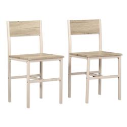 Lot de 2 chaises PORTOFINO, coloris chêne beige, par Yelloo - 0805698369411_0