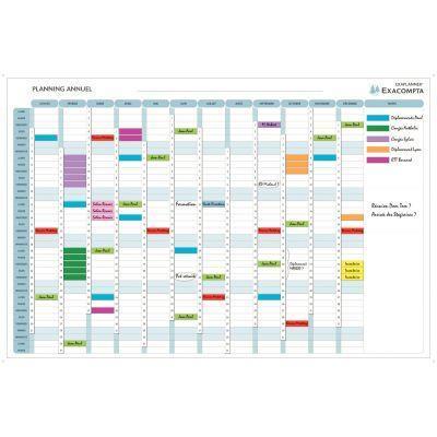 Planning magnétique annuel 90x59cm - Surface vernie effaçable à sec - Accessoires inclus_0