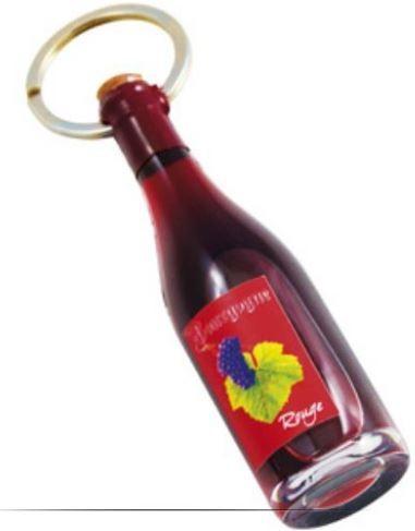 Porte cléf bouteille bourgogne rouge_0