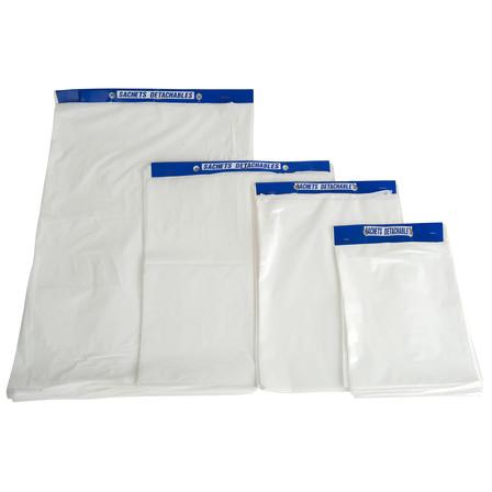 Sacs et sachets plastiques liassés PEBD blanc - Dimensions variées - Pour métiers alimentaires et cadeaux_0