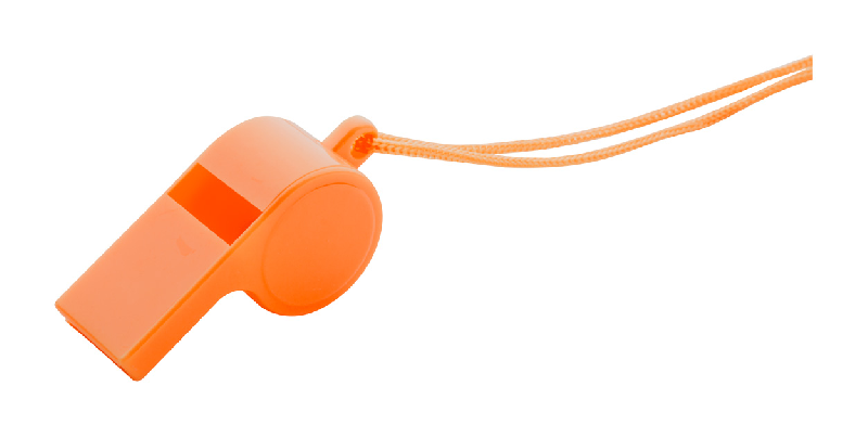 Sifflet avec cordelette assortie - couleur orange - poids 4,7 g_0