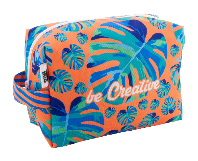 Trousse de maquillage personnalisée - polyester RPET 600D - impression sublimation - avec dragonne_0