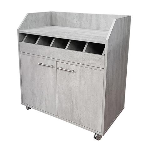 Vaisselier bas avec roulettes - Tiroir range couverts 5 compartiments - Fabrication française_0