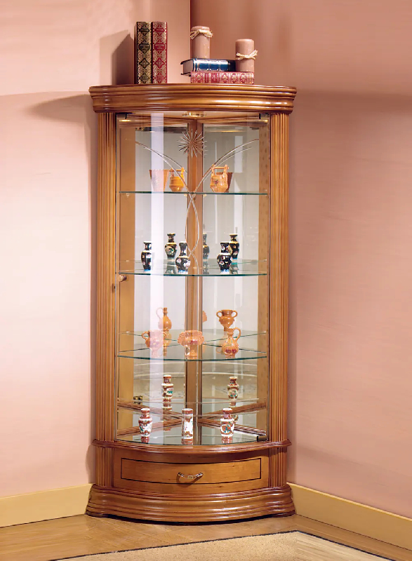 Vitrine d'angle en bois dv33va - merisier_0