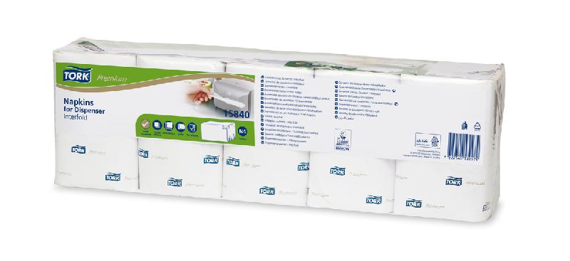 SERVIETTE BLANC OUATE DE CELLULOSE 21,6X33 CM TORK  (500 PIÈCES)