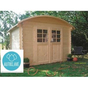 Abri de jardin en bois autoclave S844-1 - sans plancher - toiture arrondie - 7,09 m² extérieur_0