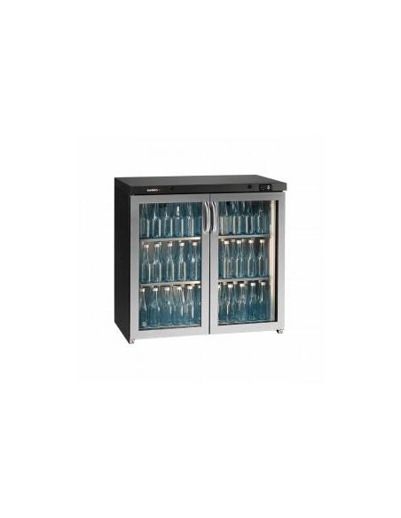 Arrière-bar Gamko 2 portes vitrées inox - MG3/250GCS - 250L, éclairage LED et thermostat digital_0