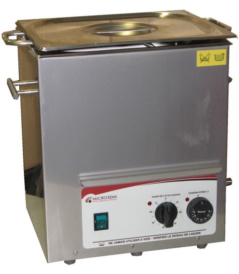 Bac de nettoyage par ultrasons Cleanex 901 - 9L, acier inoxydable, 250W, panneau analogique_0