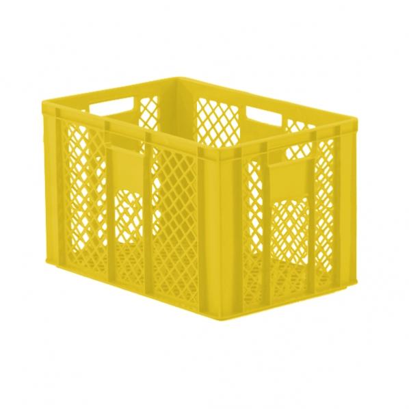 Bacs alimentaires ajourés 600 x 400 mm - Hauteur 410 mm - Jaune - Capacité 80 litres - Marque Rolléco_0