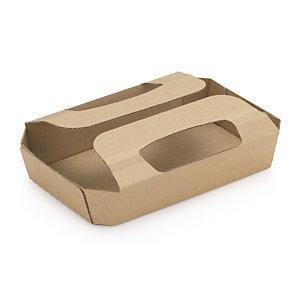 Boîte Carton Kraft Brun Micro Cannelé TAKE AWAY 16X14X4.7 X100