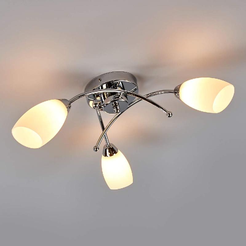 SEARCHLIGHT BEAU PLAFONNIER OPERA 3 LAMPES CHROMÉ