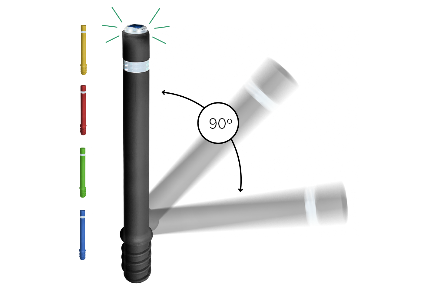 Borne lumineuse solaire flexible avec LED - fabrication fixe ou amovible - hflexledsol_0