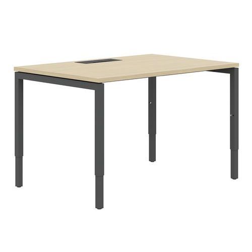 BUREAU DROIT 160 CM PIEDS U AJUST CHÊNE/ANTHRACITE MANUTAN