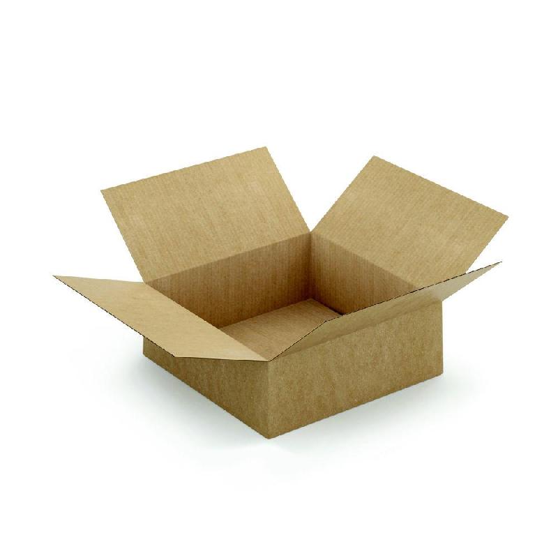 CAISSE A MONTAGE INSTANTANE EN CARTON SIMPLE CANNELURE BRUN - L.INT. 40 X L.40 X H.15 CM - LOT DE 10