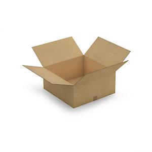 CAISSE CARTON BRUNE DOUBLE CANNELURE RAJA 55X55X25 CM