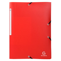 CHEMISE À ÉLASTIQUES 3 RABATS PP OPAK - A4 - ROUGE - LOT DE 9