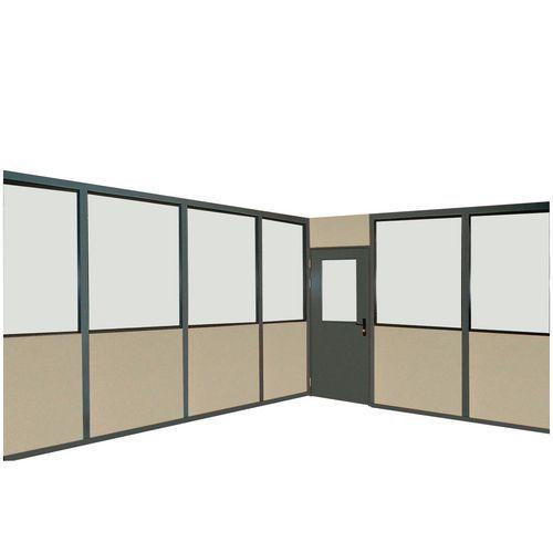 CLOISON VITREE DBLE PAROI MELAMINEE HT 2 5M LARG 12M