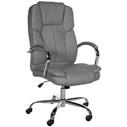 CLP Fauteuil de bureau XXL Xanthos en Similicuir avec une  capacité de charge de 210 kg Gris - gris polyester 19617108_0