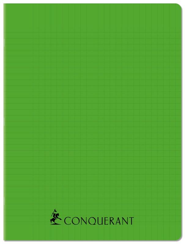CONQUERANT Lot de 10 Cahier Sept PP piqué 24x32, 96p./48 feuilles 70g/m², Séyès, coloris vert - 3020120260747_0