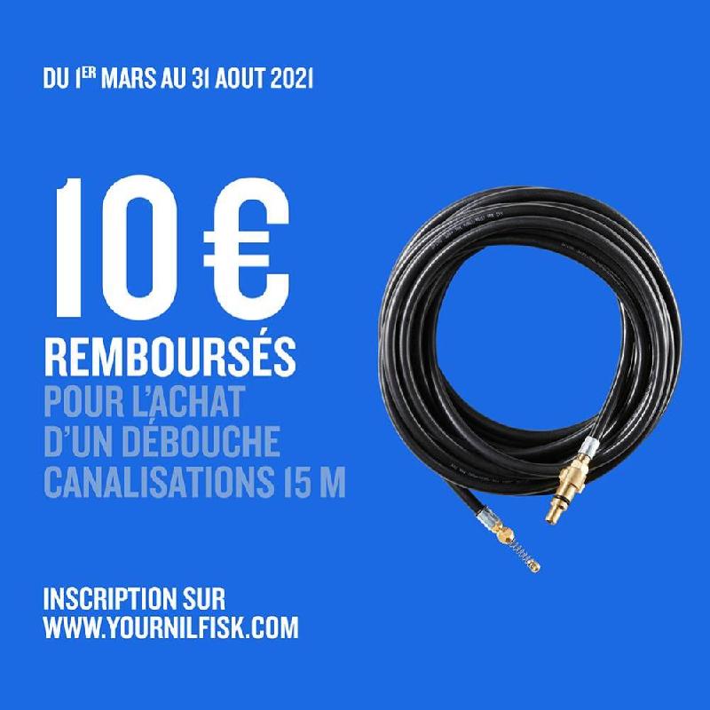 Déboucheur de canalisation Nilfisk - flexible 15m - adaptable nettoyeurs haute pression_0