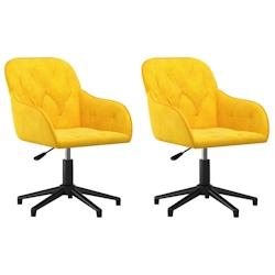 Décoshop26 - Lot de 2 chaises de salle à manger siège pivotant hauteur réglable en velours jaune DEC025267 - jaune 3000255161027_0