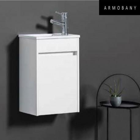 ENSEMBLE MEUBLE LAVE-MAINS ET VASQUE BLANC BRILLANT - ARMOBANY MI4018F