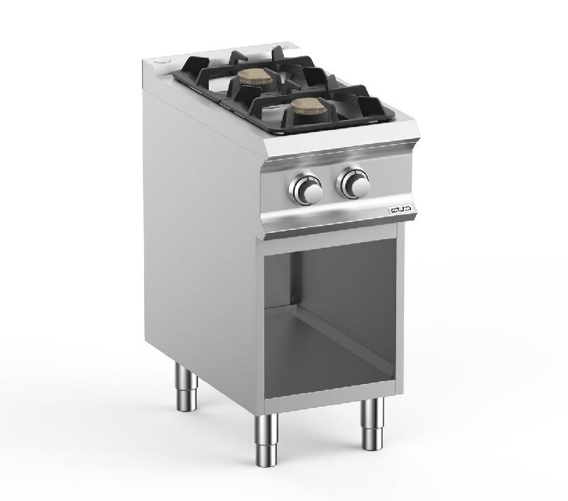 Fourneau professionnel a gaz 2 feux vif 5,5 kw sur sousbassment lib... - PFB74AXS_0