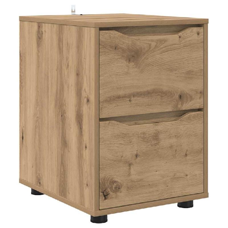 Helloshop26 - Armoire de rangement fonctionnelle minimaliste 40 x 48 x 57 cm en bois d'ingénierie chêne artisanal 02_0054620 - Bois massif 300023858_0